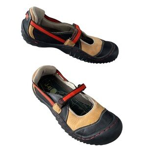 J-41 Jeep Adventure On Multi-Color Leather Flats Durable Shoes Women Size 7.5 M